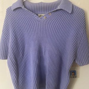 Eddie Bauer Large Purple Crochet Style Sweater
